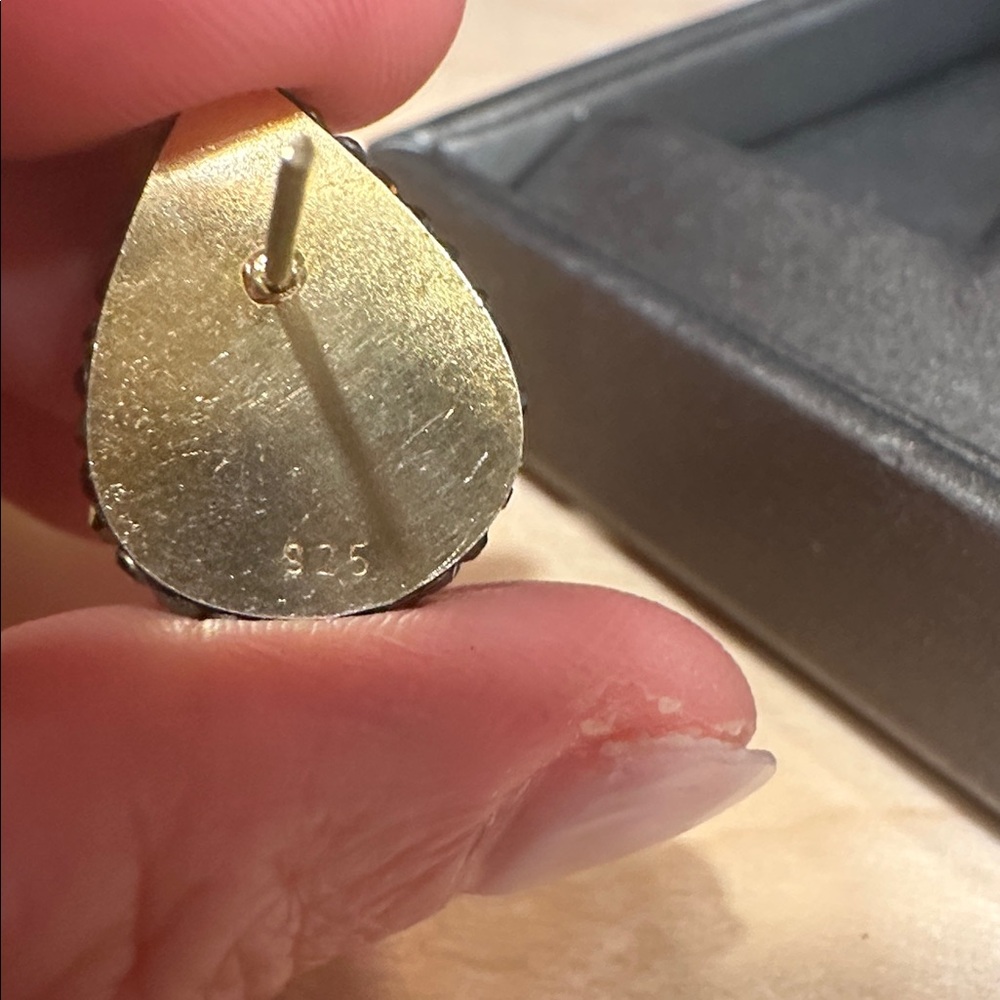 Indian Ruby Pear Studs - image 5